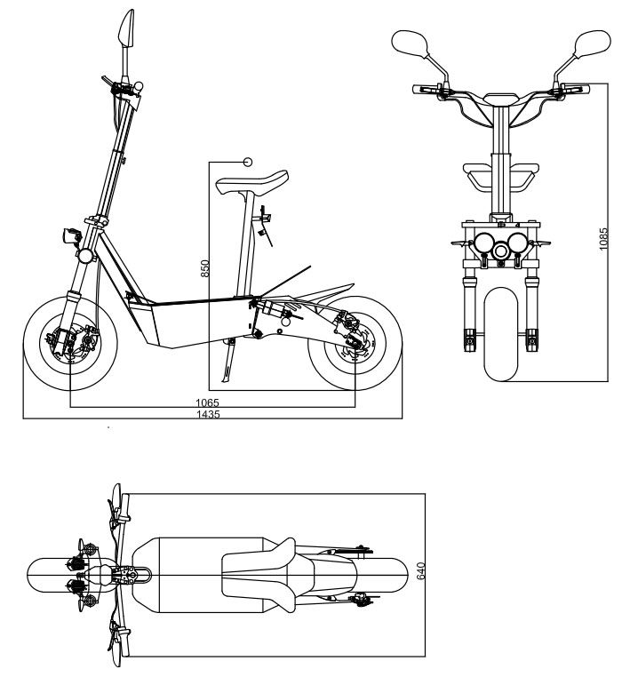 FORÇA Bossman-XS EEC 3000W ElektroScooter 45 km/h 1.1 BLAU